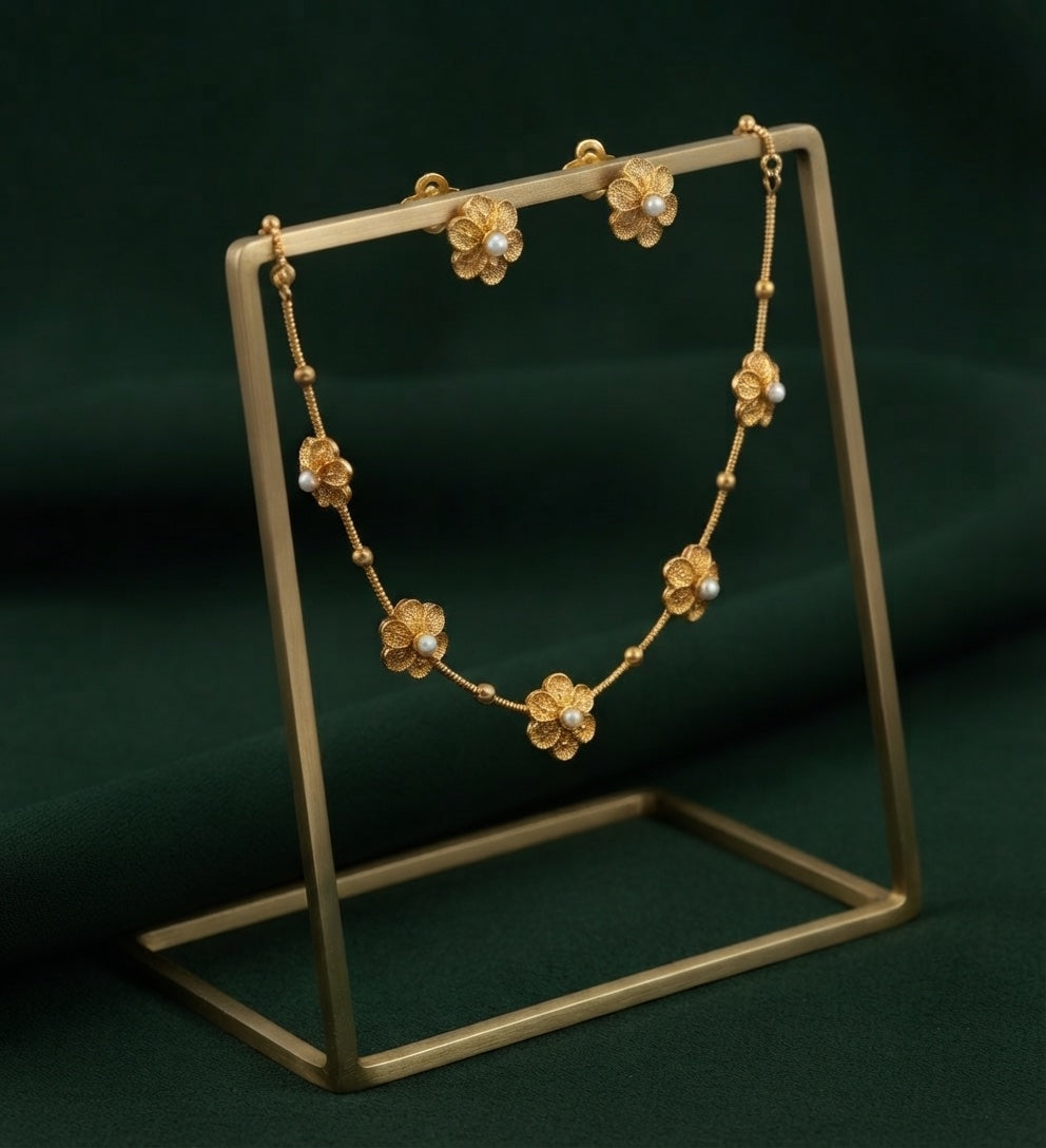 Women Gold Plated Minimal Jewellery Set