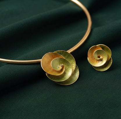 Women Gold Plated Contamprery Jewellery Set