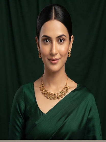 Women Gold Plated Minimal Jewellery Set