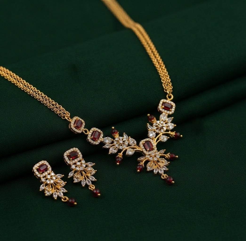 Women Gold Plated Minimal Jewellery Set