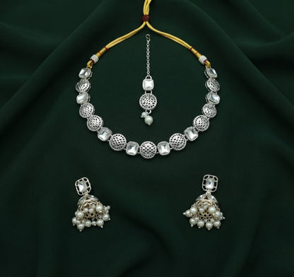 Women Silver Plated Trendy Jewellery Set