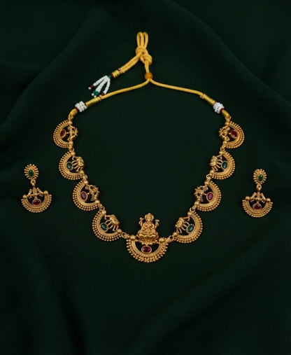 Gold-Toned Traditional Temple Jewellery Set