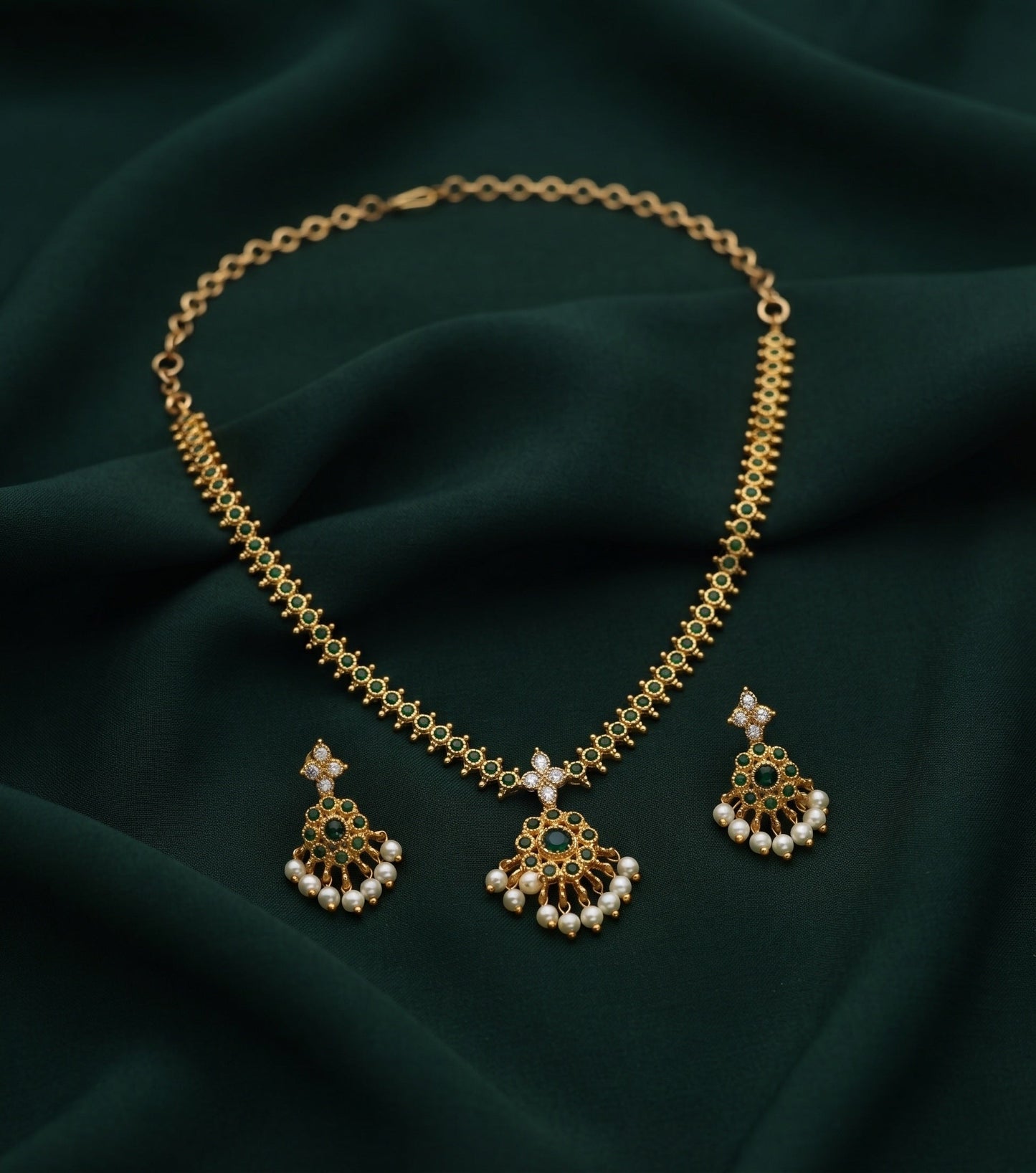 Gold Plated Fancy Beaded Jewellery Set