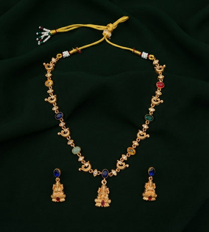 Gold Plated Multicolor Beaded Jewellery Set