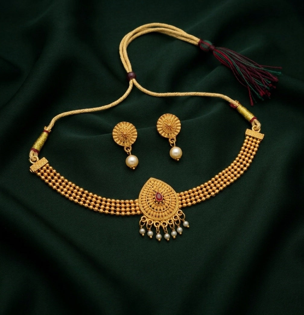 Gold Plated Traditional Jewellery Set