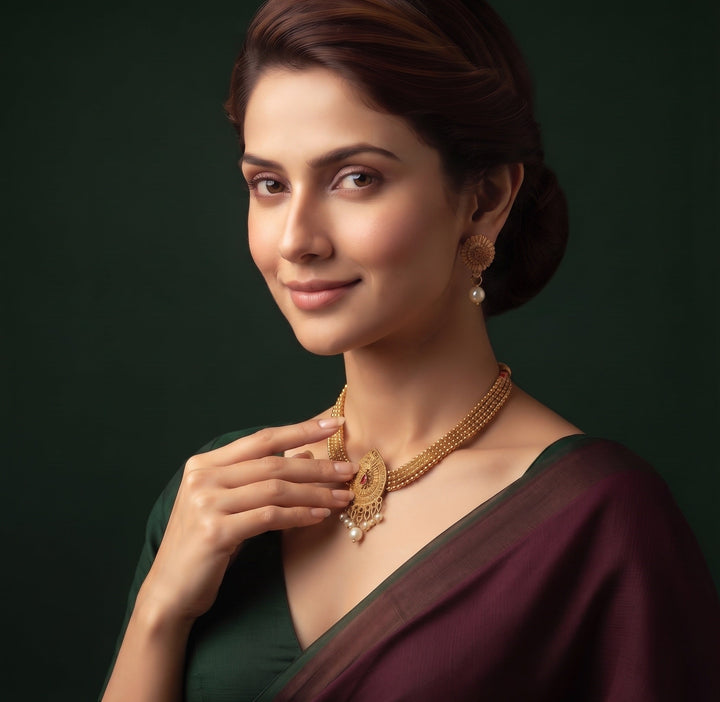 Gold Plated Traditional Jewellery Set