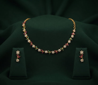 Gold Plated Multicolor Beaded Jewellery Set