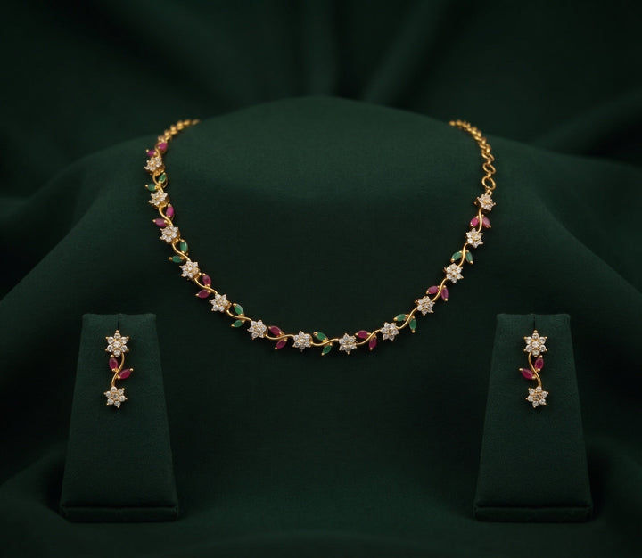 Gold Plated Multicolor Beaded Jewellery Set