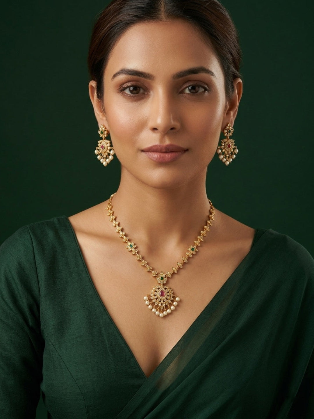Gold Plated Traditional Jewellery Set
