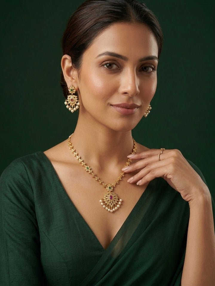 Gold Plated Traditional Jewellery Set