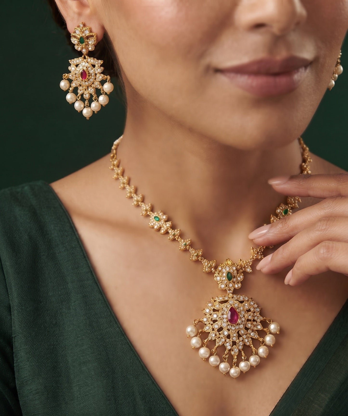 Gold Plated Traditional Jewellery Set