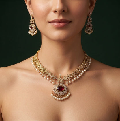 Gold Plated Traditional Jewellery Set