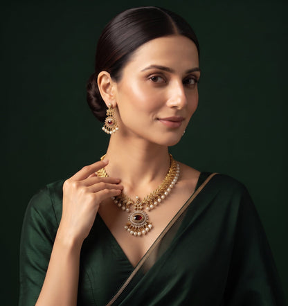 Gold Plated Traditional Jewellery Set