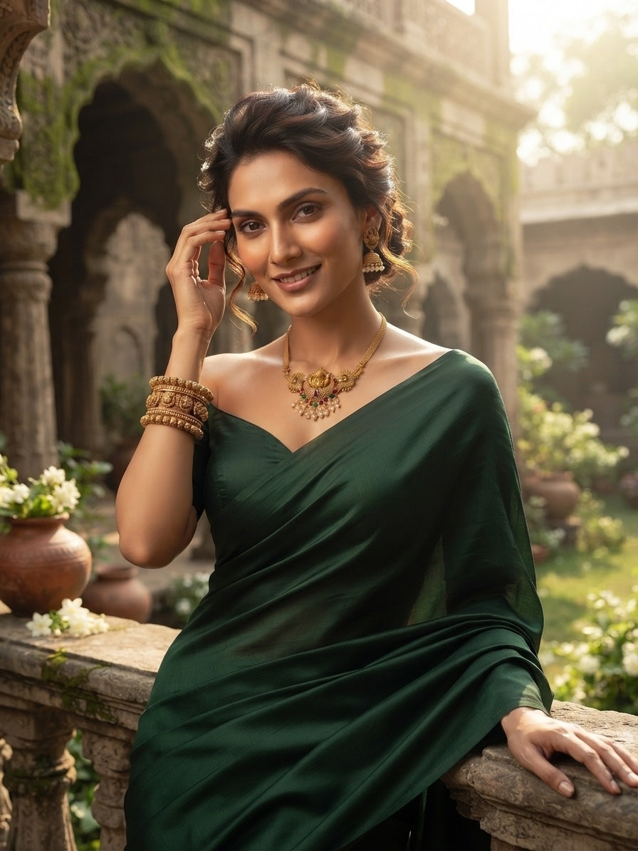 Gold-Toned Traditional Temple Choker Jewellery Set