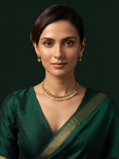 Gold Plated Traditional Choker Jewellery Set
