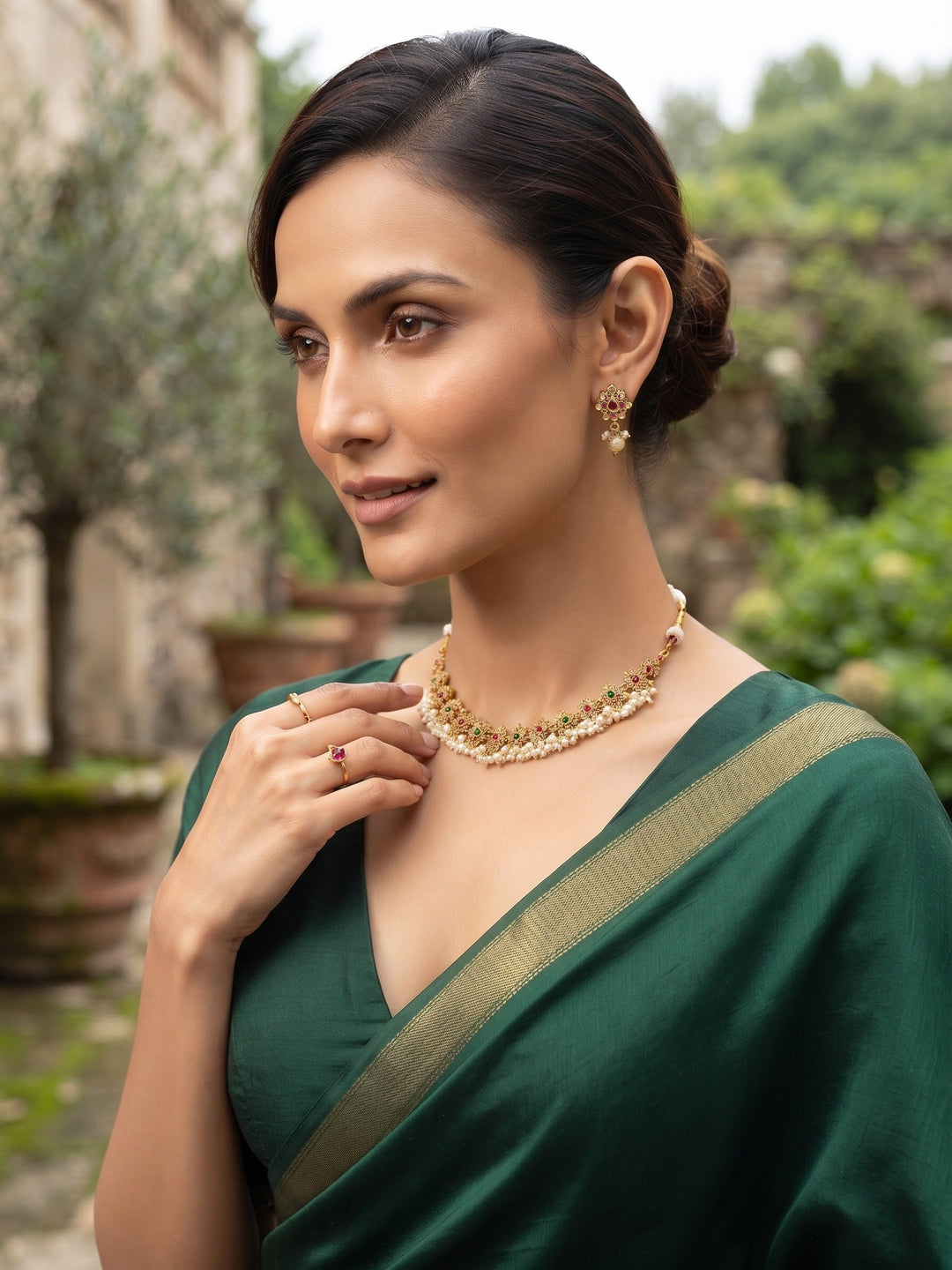 Gold Plated Traditional Choker Jewellery Set