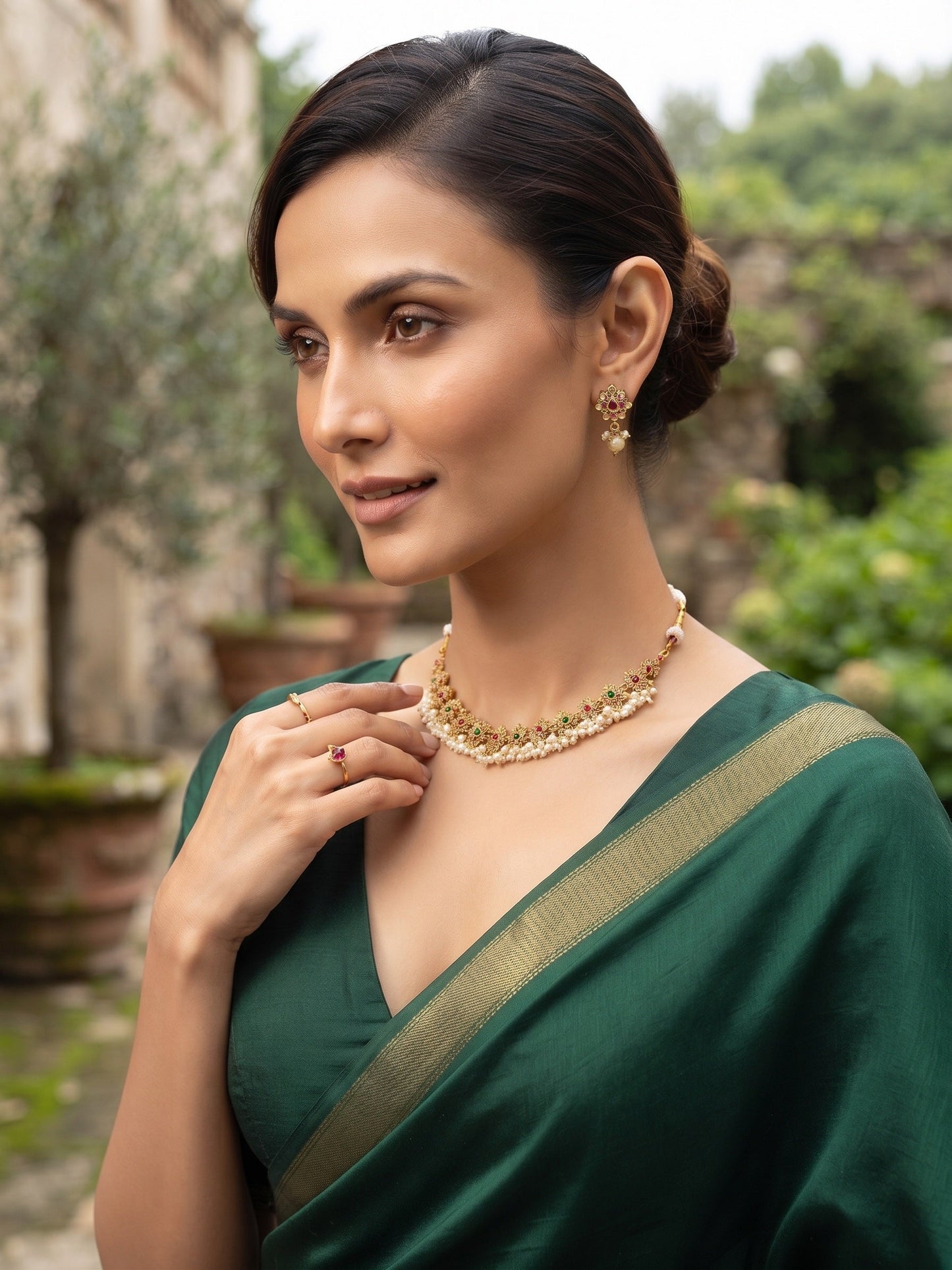 Gold Plated Traditional Choker Jewellery Set