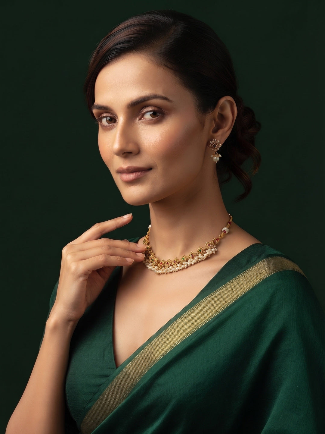 Gold Plated Traditional Choker Jewellery Set