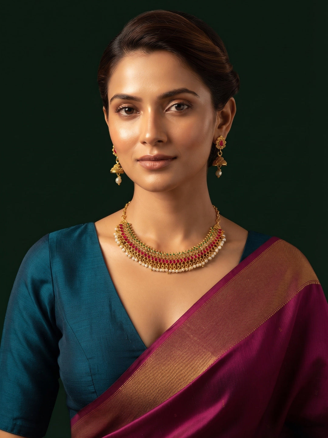 Gold Plated Traditional Choker Jewellery Set