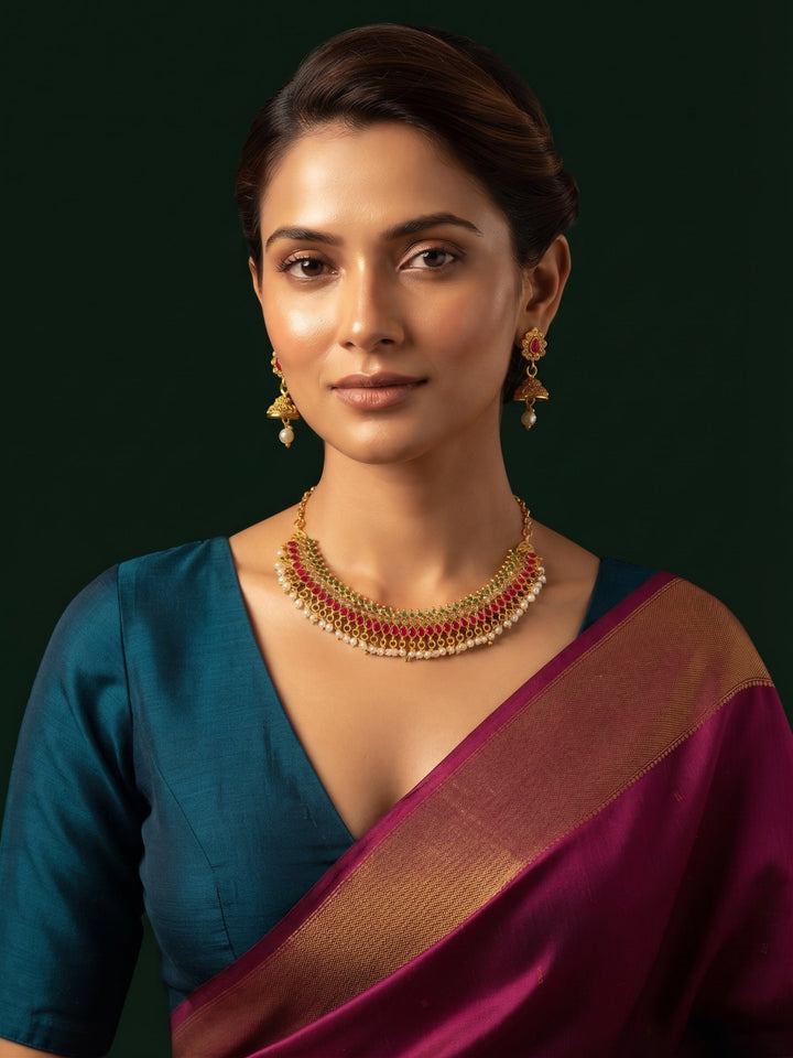 Gold Plated Traditional Choker Jewellery Set
