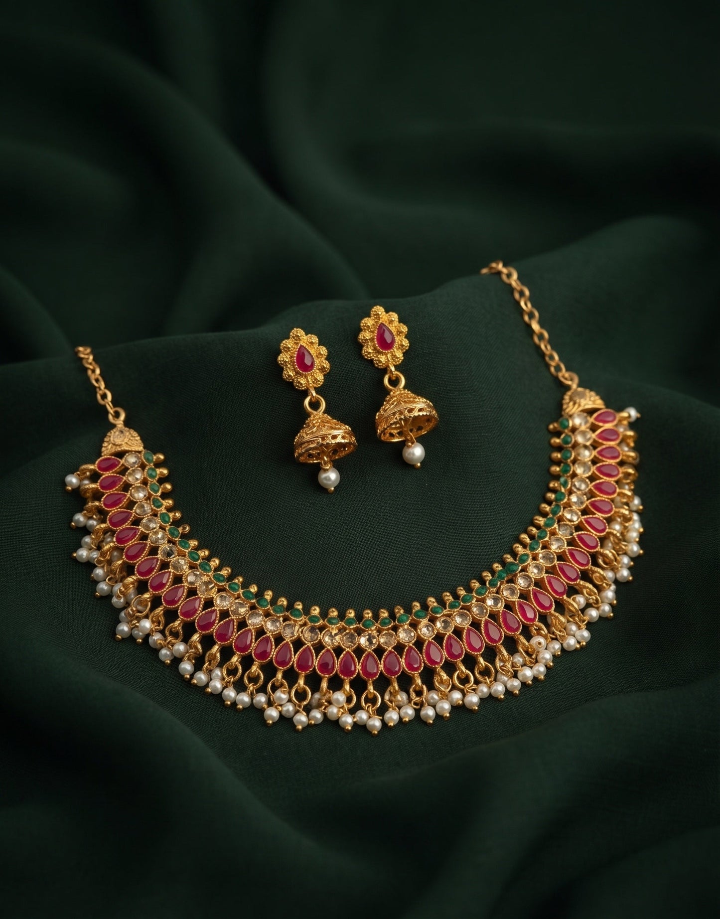 Gold Plated Traditional Choker Jewellery Set
