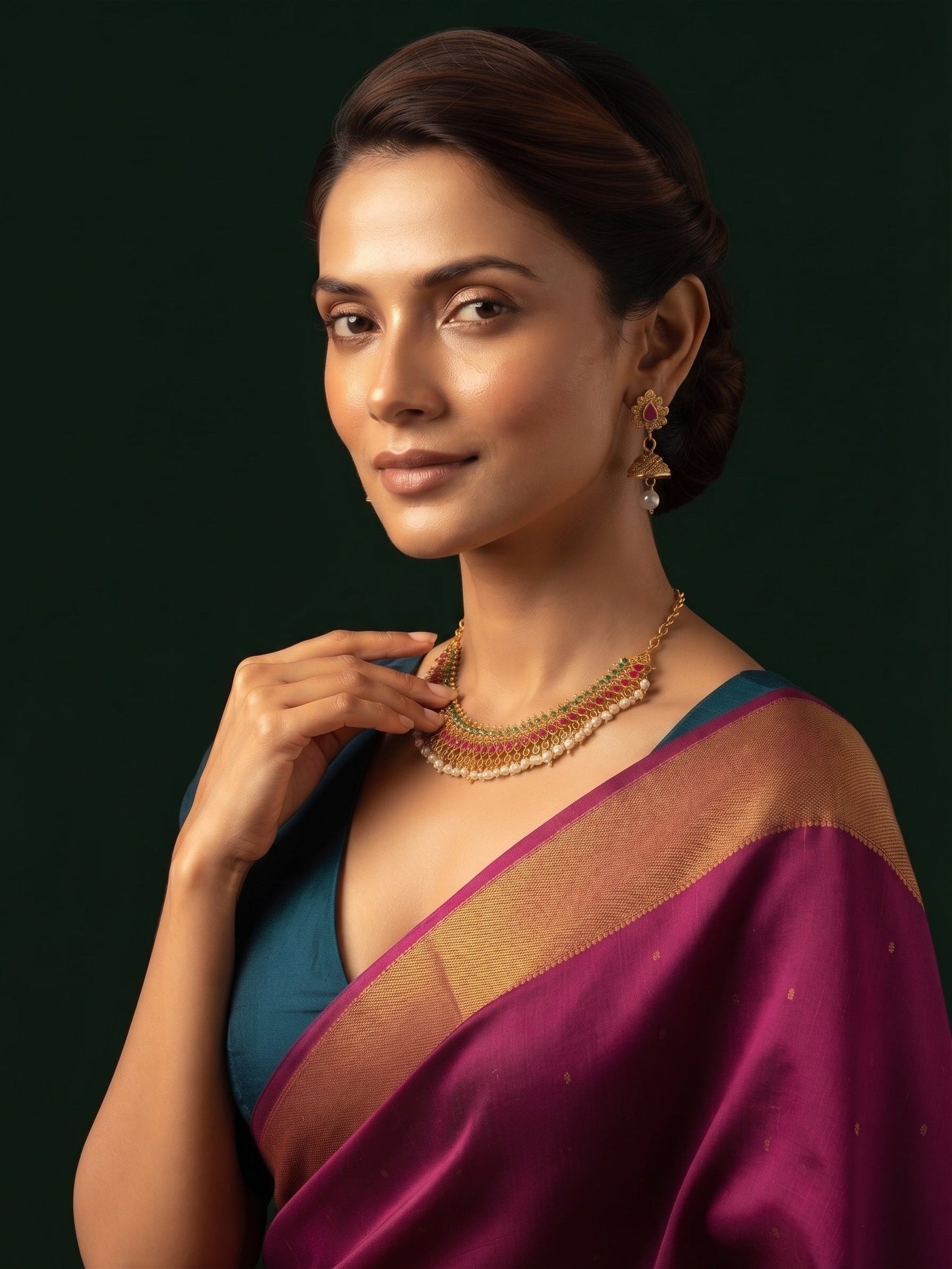 Gold Plated Traditional Choker Jewellery Set