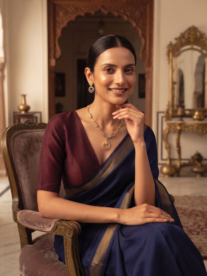 Gold-Toned Minimal Deign AD Stone Jewellery Set