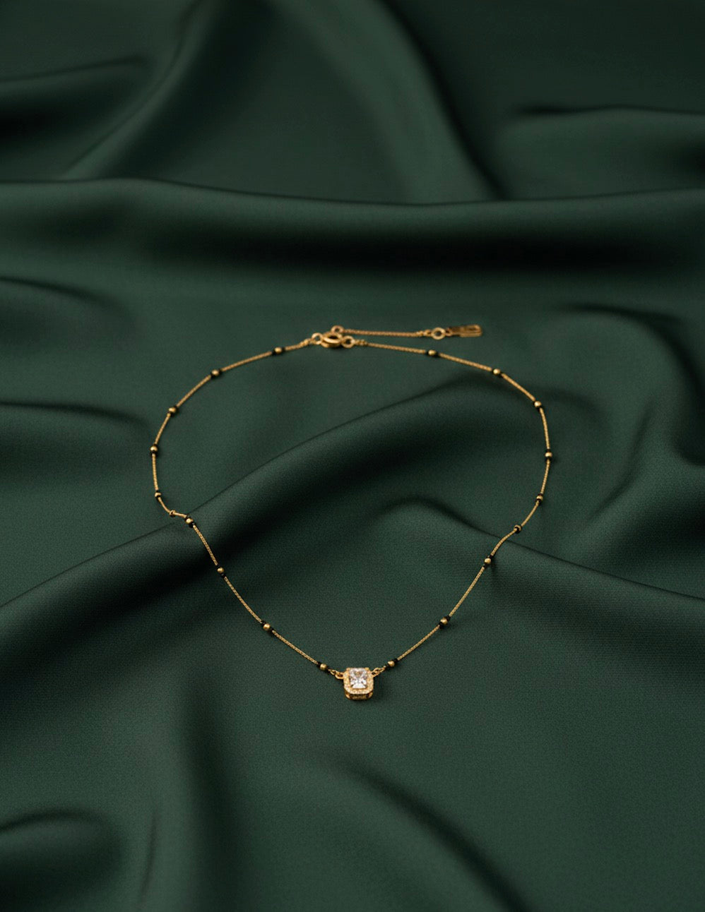 Premium Gold-Plated Artificial Stones and Beads Mangalsutra