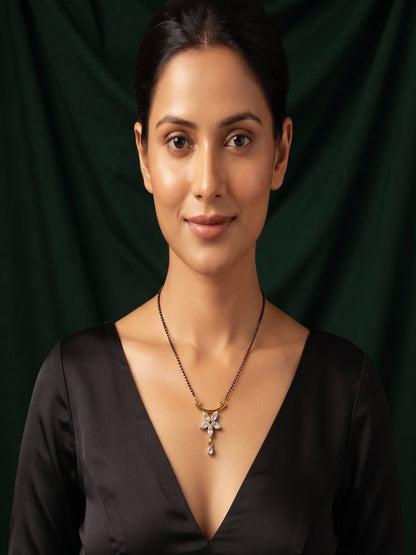 Premium Gold-Plated Artificial Stones and Beads Mangalsutra