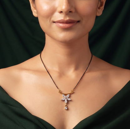 Premium Gold-Plated Artificial Stones and Beads Mangalsutra