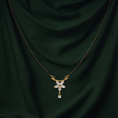 Premium Gold-Plated Artificial Stones and Beads Mangalsutra