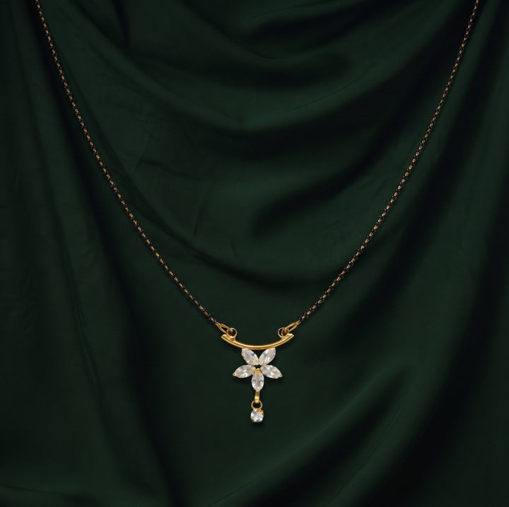 Premium Gold-Plated Artificial Stones and Beads Mangalsutra