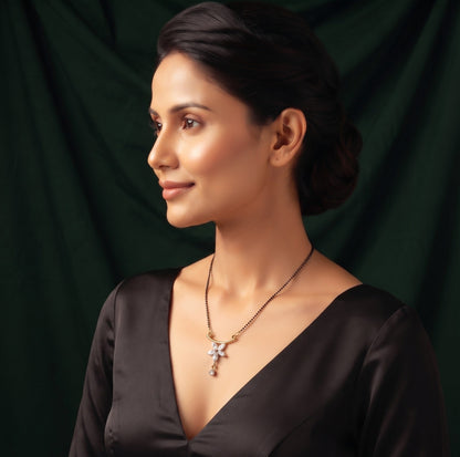 Premium Gold-Plated Artificial Stones and Beads Mangalsutra