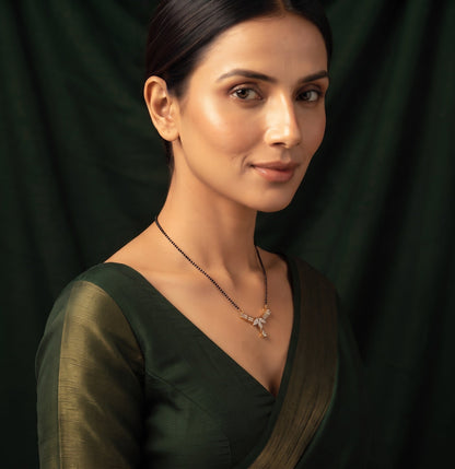 Premium Gold-Plated Artificial Stones and Beads Mangalsutra