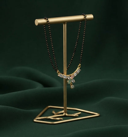 Premium Gold-Plated Artificial Stones and Beads Mangalsutra