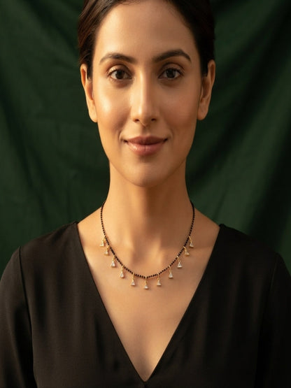 Premium Gold-Plated Artificial Stones and Beads Mangalsutra