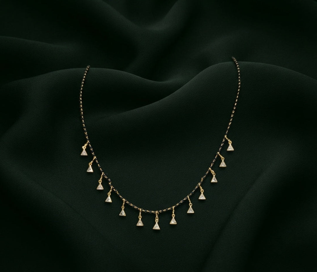 Premium Gold-Plated Artificial Stones and Beads Mangalsutra