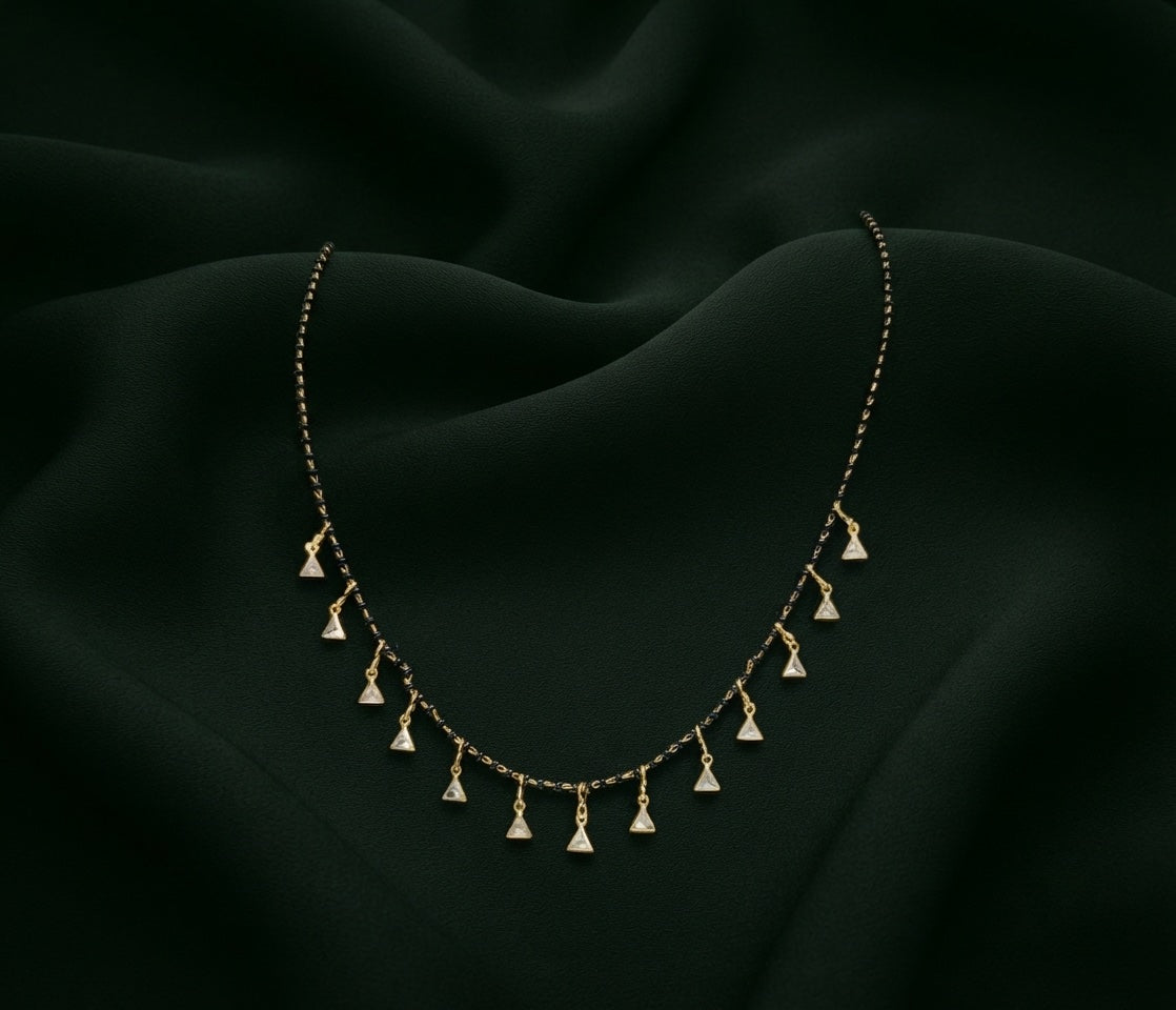 Premium Gold-Plated Artificial Stones and Beads Mangalsutra