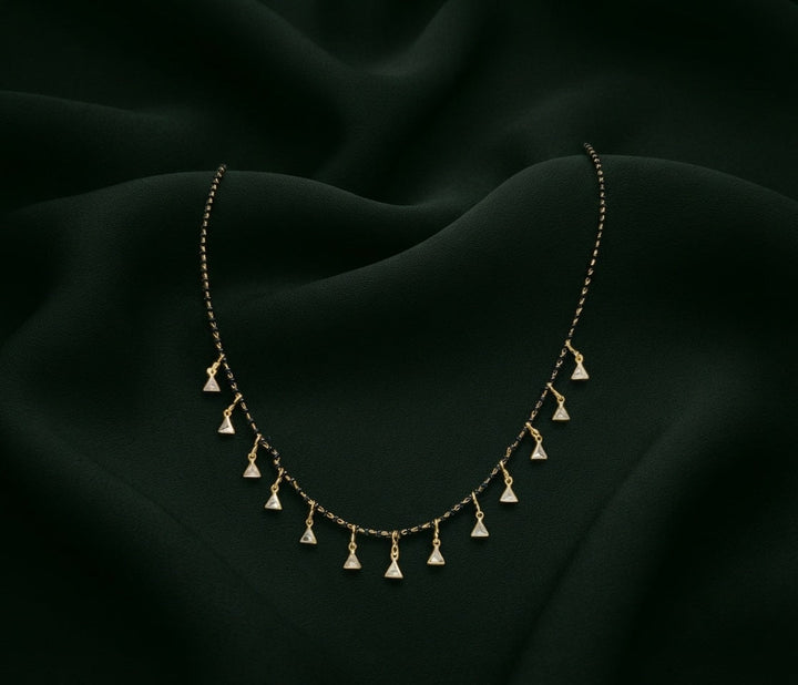 Premium Gold-Plated Artificial Stones and Beads Mangalsutra