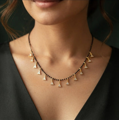 Premium Gold-Plated Artificial Stones and Beads Mangalsutra