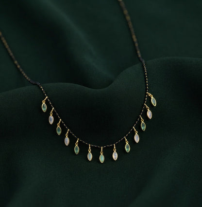 Premium Gold-Plated Artificial Stones and Beads Mangalsutra