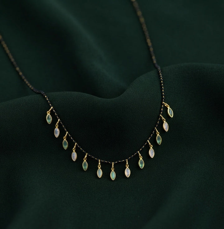 Premium Gold-Plated Artificial Stones and Beads Mangalsutra