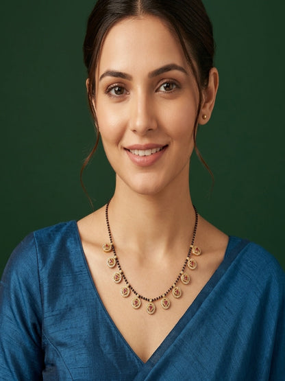 Premium Gold-Toned Zircon Mangalsutra For Women