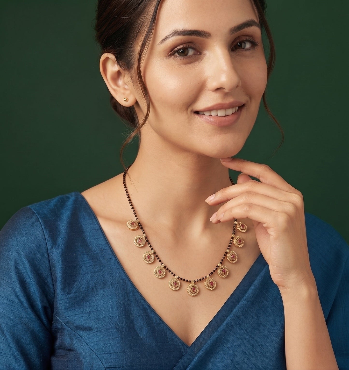 Premium Gold-Toned Zircon Mangalsutra For Women