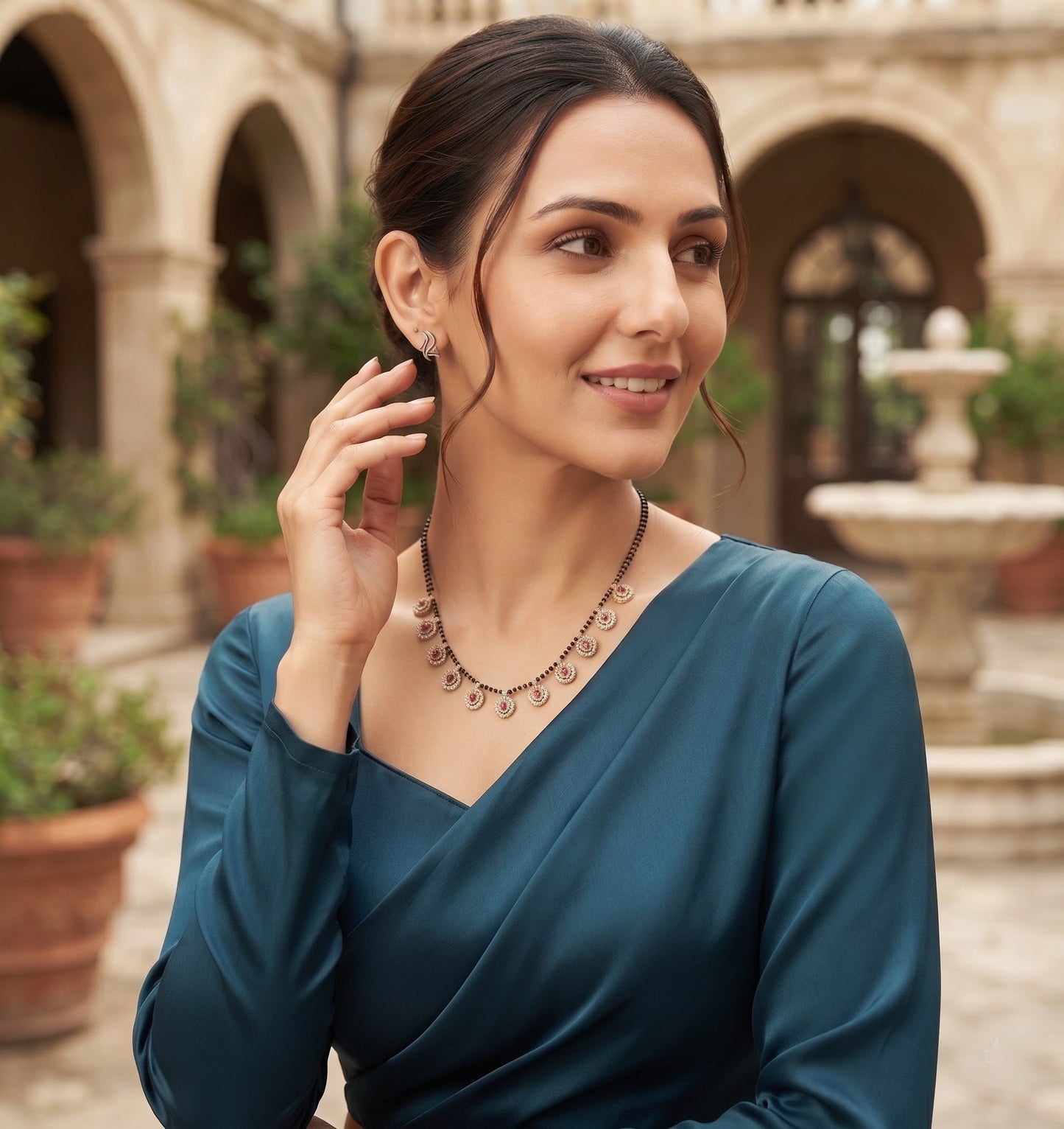 Premium Gold-Toned Zircon Mangalsutra For Women