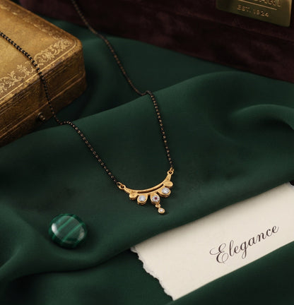 Premium Gold-Toned Stone Beaded Mangalsutra For Women