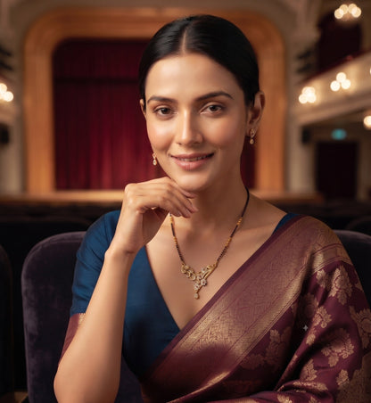 Premium Gold-Toned Stone Beaded Mangalsutra For Women