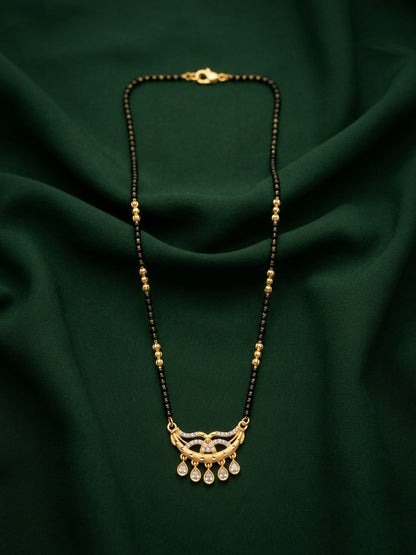 Premium Gold-Toned Stone Beaded Mangalsutra For Women