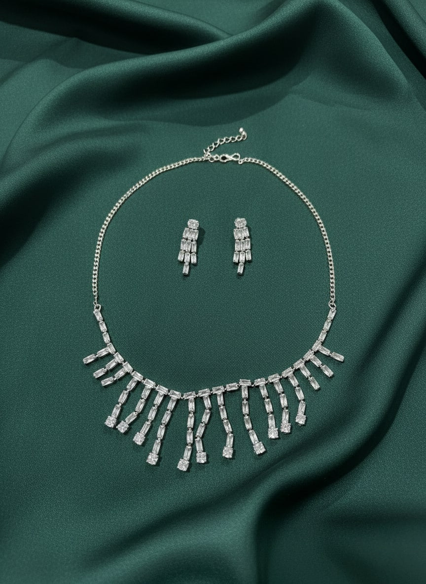 Unique American Stones Necklace With Earring