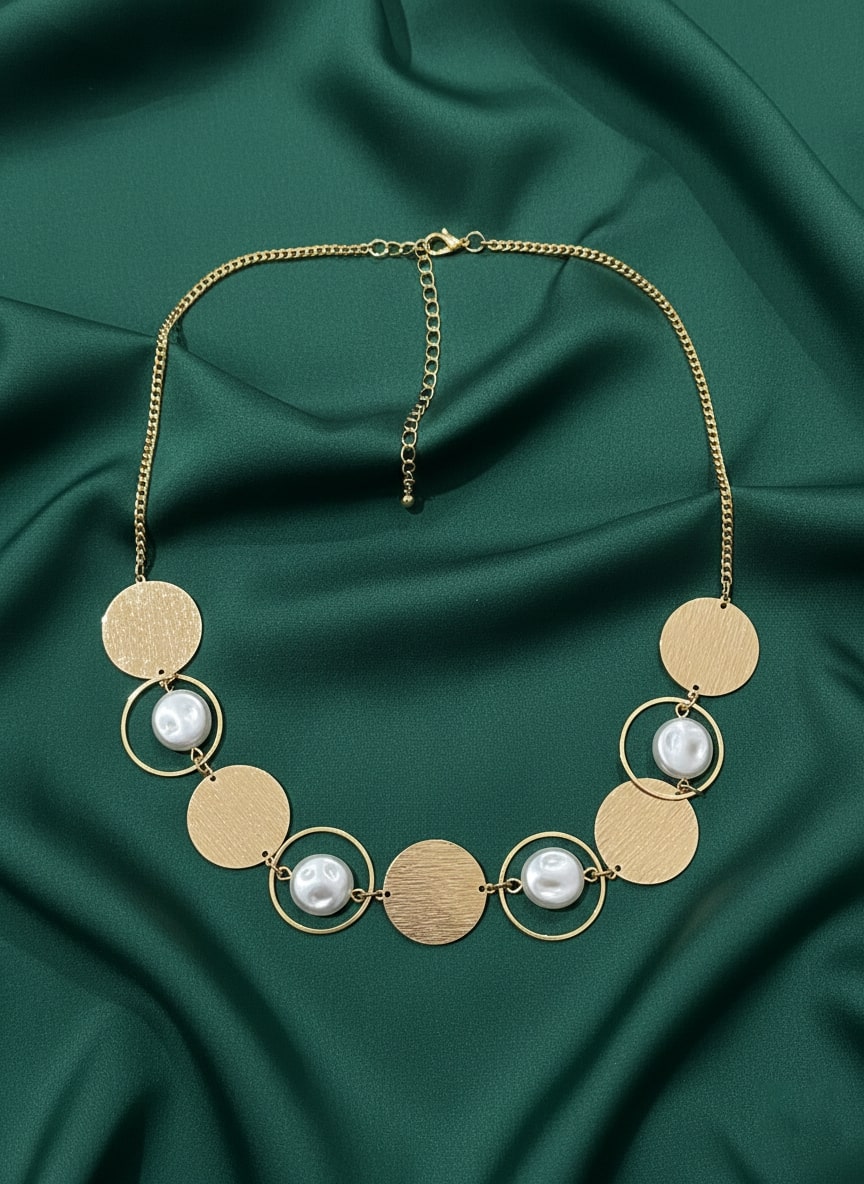 Antique Rings &amp; Pearls Statement Necklace